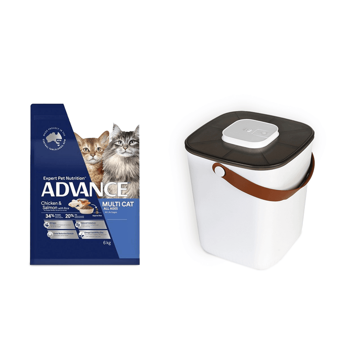 Advance Cat Adult Multi-Cat All Ages 6kg + PaWz Smart Container Bundle